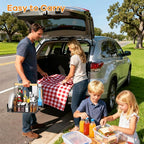 Grill Caddy, BBQ Caddy with Paper Towel Holder & Utensil Holder, Picnic Caddy Organizer for Outdoor Cooking, Tailgating, Camping | Must-Have for Patio, RV, Camper