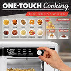 Gourmia French Door Digital Air Fryer Oven - XL 37QT Capacity, 12 Presets, FryForce 360° Tech, Dehydrate, Proof, Slow Cook, Fits 13” Pizza, 1700W, White