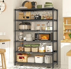 6 Tier Storage Shelves 75H Adjustable Metal Shelving Rack, 1200LBS Wire Shelving Rack for Storage Unit, Metal Shelves for Pantry Shelves, Garage, Kitchen, 75" Hx 36" Wx 18" D