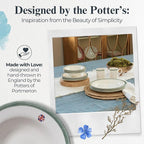 Portmeirion Potter's Brushstroke Oatmeal Bowl (Set of 4) - Ideal for Porridge, Soup, Desserts - Microwave & Dishwasher Safe Earthenware Bowls, Durable Dishware Collection - Made in UK (Green)