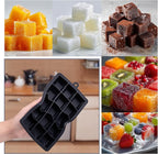 Ice Cube Tray with Lid, Ice Trays for Freezer, 2 Pack 30 Cubes, Silicone Square Ice Molds for Whiskey,Cocktails and Daily Drinks, BPA Free Easy Release, Includes Ice Cube Tongs