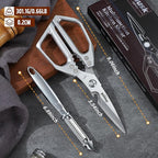 Huusk Kitchen Scissors and Potato Peelers Set, Multifunction Japanese Vegetable Peeler for kitchen, Stainless Steel Cooking Kitchen Shears with Fruit Peeler for Carrot, Veggie, Cucumber, Apple