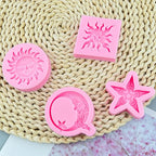 Greek Sun God Fondant Molds 4pcs, Moon Star Cake Decorating Silicone Molds, Chocolate Candy Clay Molds for Cupcake Toppers, Resin Crafts, Modeling Clay, Candles, Marzipan, Cookies, Dough, Flower Paste