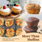 CARTMAN 2 Pack Muffin Pans with 200 Cupcake Liners, Nonstick 12-Cup Muffin Tins, Carbon Steel Cupcake Pans for Baking Muffins, Egg Bites, Brownies & More