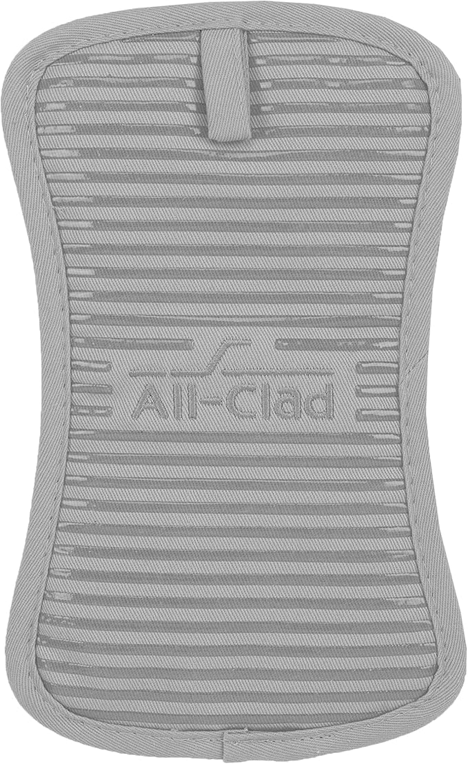 All-Clad Premium Pot Holder & Hot Pad: Heat Resistant to 500 Degrees - 100% Cotton, 10"x6.25" Hot Pad for Kitchen and Barbeque, (1-Pack), Titanium