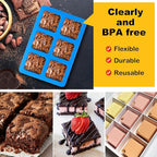 Sidosir 3Pcs Chocolate Covered Cookie S'mores Molds Silicone, 6-Cavity Square Caramel Silicone Molds for Fat Bombs, Chocolate Truffles Mold for Hard Candy, Ice Cube
