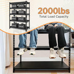 Adjustable Shelving Units and Storage, 40”W Garage Shelving Heavy Duty,2000LBS Loads 5-Tier Garage Storage Shelves, Metal Shelves for Living Room,Pantry,40”W×18”D×72”W,Black