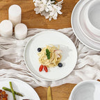 GZG Ceramic Dinner Salad Plates Set of 4, 8 Inch Speckled Dinnerware Dessert Plates with Clay-Tone Base, Microwave Oven Dishwasher Safe