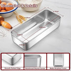 LIANYU 4 Pack 12 x 5 Inch Stainless Steel Loaf Pans, Large Bread Baking Pans Set for Lasagna, Meat, Cake, Brownies, Ice Cream, Healthy & Durable, Dishwasher & Freezer Safe