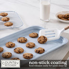 Country Kitchen Nonstick Stackable Bakeware Set - Deluxe Heavy Duty, Durable, Easy Release Baking Set, 8 Pcs, Light Blue