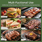 Cast Iron Smash Burger Press (2PCS),Grill Bacon Meat Press Tool,Perfect for Blackstone, Camp Chef, Weber Grills & Indoor Griddles – BBQ & Cookout Must-Have (Round & Rectangle -Grooved)