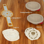 Banneton Bread Proofing Basket Set, 2 Pack Cotton Rope Sourdough Baskets with Liners, Cloth Covers & Silicone Baking Mat, Sourdough banneton basket for Sourdough Baking Supplies