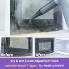 Steam Cleaner Handheld: 1200W Fast 10-Sec Heat-Up-750mL (25oz) Tank-No Cooling-Refill Anytime-Lockable Steam Trigger-14-Piece Kit Hand Held Steamer for Home Car Grout Tile Cleaning White