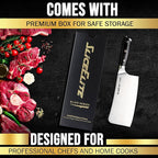 SliceElite Slice Series 7 Inch Bone Cutting Kitchen Knife High Carbon German Steel Blade Pakkawood Handle Butcher Chopper Cleaver Vegetable Fruit Tool Heavy Duty Kitchen BBQ Gift Sharpest Chef