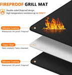 75 x 40 inch Under Grill Mats for Blackstone - Large Fireproof Grill Mat for Deck Protector, Double-Sided Waterproof Oil-Proof BBQ Floor Matt for Blackstone Griddle Accessories