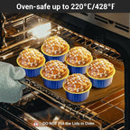 EUSOAR Aluminum Foil Baking Cups with Lids, Royal Blue 100pcs 5oz Creme Brulee Ramekins Disposable, Muffin Liners Cups，Mini Cheesecake Foil Pans Dessert Containers with Lids for Party Favor Birthday