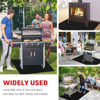 75 x 48 inch Under Grill Mats for Outdoor Grill, Double-Sided Fireproof, Oil and Waterproof Protective Mat for Grass and Deck, Outerdoor BBQ Fire Pit Fireplace Mat