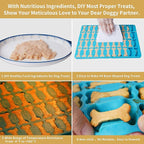 Dog Bone Silicone Molds, 44 Cavities Small Dog Bone Shaped Pet Treat Mold for Baking and Freezing Dog Food/Snacks/Biscuits/Candy/Chocolate for Medium and Large Dogs (with a Scraper)