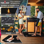 Large 60 x 42 Inch Under Grill Mats for Outdoor Grill,Double-Sided Fireproof/Waterproof/Oil-Proof Grill Pad,BBQ Mats for Outdoor Grill,Indoor Fireplace/Fire Pit Mat,Deck/Patio/Lawn Protector