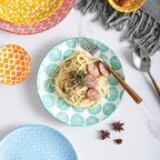 Selamica 30-Pieces Ceramic Dinnerware Sets for 6, Scratch Resistant Plates and Bowls Sets, Microwave and Dishwasher Safe, Assorted Colors A