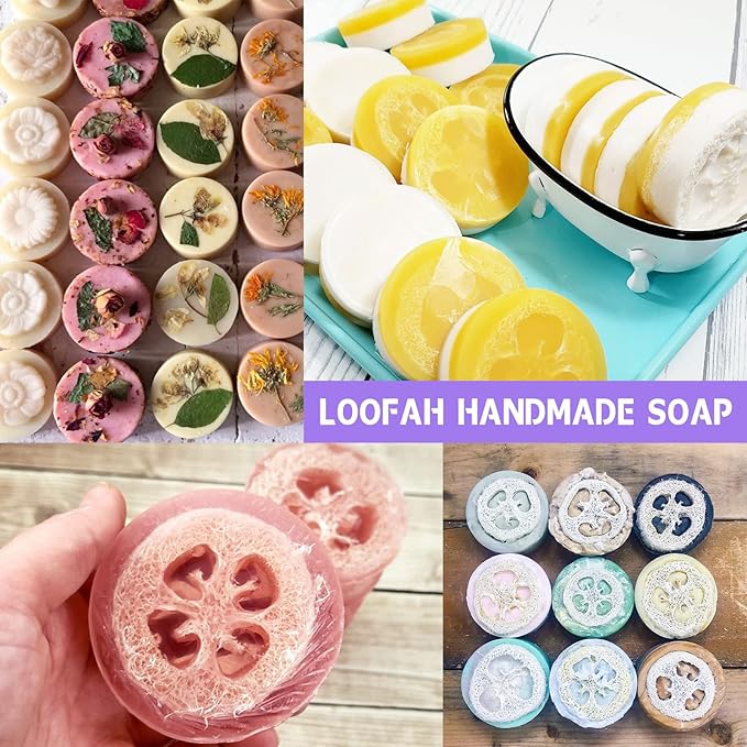 Moukiween Big Round Silicone Soap Molds, 3 Inch Cylinder Silicone Mold for Loofah Soap Making, Shower Steamer, Bath Bombs, Lotion Bars (Set of 2)