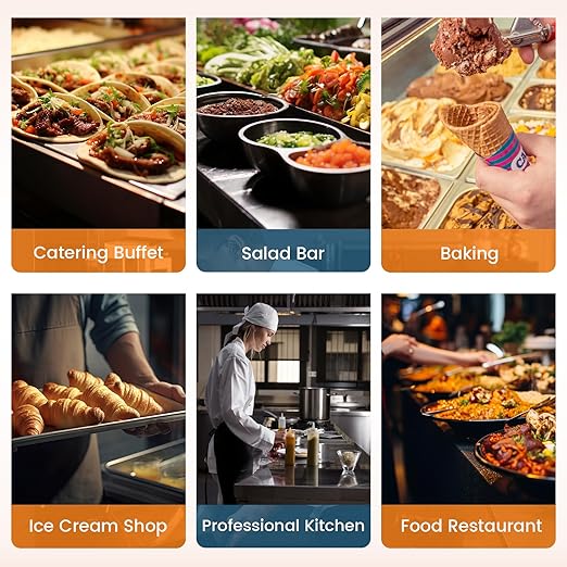 1/3 Hotel Pans 2.5 Inch Deep Stainless Steel Food Pan - Anti-Jam 6 Pack Steam Table Pan Set for Catering, Buffet Use, Kitchen Prep