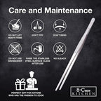 8-CREW KITCHEN Culinary Stainless Steel Tweezers, 8-inch Straight Tip Chef Precision Tongs for Plating, Decorating, Food Design, Bar and Multi-Purpose