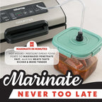 Gourmia Vacuum Sealer – Food Preservation System with Marinate Mode, Pulse Control, LED Display, Built-In Cutter, Gentle & Normal Vacuum Options, Stainless Steel