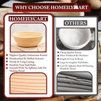 Banneton Bread Proofing Basket Set - 9" Round & 10" Oval Rattan Sourdough Proofing Basket and Sourdough Bread Baking Supplies for Home Bakers