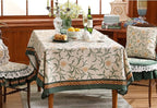 patdrea Designer French Linen Table Cloth for Rectangle Table,Vintage Fall Decorative Tablecloth,Floral Decoration Cover for Kitchen Dining Christmas,Tea Party,Thanksgiving,63"x94"-Littledaisy