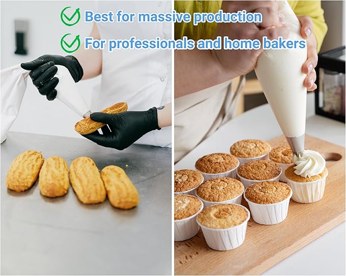 Extra Large Piping Bags 24 Inch - 100Pack Disposable Pastry Bags - Thick Anti-Burst Pastry Icing Frosting Piping Bags For Decorating Cupcakes Cakes Cookies (Extra Large 24 Inch-100 Pack)
