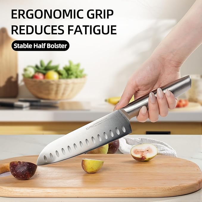 Knife Set, Premium Knife Block Set for Kitchen 14 Pcs UltraSharp Japanese High Carbon Stainless Steel with Block and Built-in Sharpener, Kitchen Knives Set with Non-serrated Steak Knives