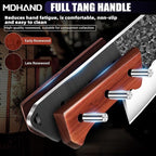 MDHAND Butcher Knife Set, 4PCS Butcher Cleaver Knife Set for Meat Cutting, Hand Forged Viking Knives Sets with Meat Cleaver, Heavy-Duty Kitchen Knives Sets for Bone BBQ Vegetable, Knives Gift for Men