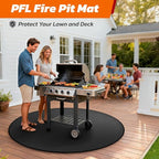 48" Heavy-Duty Fire Pit Mat for Solo Stove Bonfire: Round Fireproof Under Grill Mat Heat Insulated Indoor Fireplace Pad Protector for Decks, Patios, Grass, BBQ Smoker, Reusable Oil-Proof & Waterproof