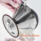 Pour Over Coffee Dripper Pour Over Coffee Filter, Cone Stainless Steel Reusable Paperless Double Layer Mesh Cup Metal Fine Mesh Strainer Slow Drip Portable with Stand & Cleaning Brush Camping