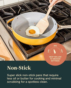 Caraway Non-stick Ceramic Cookware Set (12 Piece) Pots, Pans, Lids and Kitchen Storage - PFAS & PFOA Free - Oven Safe Pan Set & Compatible with All Stovetops - Navy