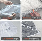 Vacuum Storage Bags for Clothing Travel, 8 Pack 29" Vacuum Seal Bags with Wireless Charging Pump Compression Packing for Clothes Suitcase Luggage Travel