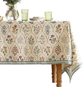 ISAENNE Designer Linen Table Cloth for Rectangle Table,Western Colorful Floral Indoor Tablecloth,Wrinkle Resistant Decor Tablecloths for Dining Thanksgiving Kitchen Christmas,55"*79"-Serenity B