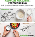 NutriChef 23-Piece Essential Baking Utensils Set – Measuring Cups and Spoons, Scraper, Oven Mitts, Whisk, Silicone Baking Mats and More - Dishwasher Safe, Perfect for Baking and Cooking (Black)