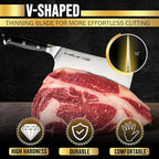 SliceElite Slice Series 7 Inch Bone Cutting Kitchen Knife High Carbon German Steel Blade Pakkawood Handle Butcher Chopper Cleaver Vegetable Fruit Tool Heavy Duty Kitchen BBQ Gift Sharpest Chef
