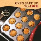 CARTMAN 2 Pack Muffin Pans with 200 Cupcake Liners, Nonstick 12-Cup Muffin Tins, Carbon Steel Cupcake Pans for Baking Muffins, Egg Bites, Brownies & More