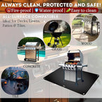 Grill Mat Set – 60"x40" Under Grill Mat for Outdoor Grill + 2 BBQ Cooking Mats, Heat-Resistant Silicone, Includes Stakes & Bag – Use on All Surfaces