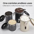 Veken Coffee Canister, 39OZ Large, Airtight Stainless Steel Food Storage Container for 2.2lbs Coffee Beans,Ground, Sugar,Espresso,Rice,Tea,Flour, Cereal,Home Kitchen Pantry Bar Accessories, Gifts,Gray