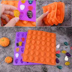 HUAKENER Gummy Skull Candy Molds, 2 Pack Chocolate Molds with 2 Dropper, Silicone Molds for Chocolate, Candy, Jelly, Dog Treats, Ice Cube, Resin Casting