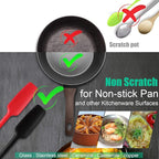 4 Pieces Long Handle Silicone Jar Spatula Kitchen Scraper Spatula Non-Stick Rubber Silicone Scraper for Jars, Smoothies, Blenders Cooking Baking Stirring Mixing (Red,Black)