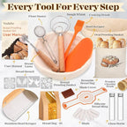 Sourdough Starter Kit, Sourdough Bread Baking Supplies, Sourdough Kit for Modern Home and Kitchen, Sourdough Bread Basket, Sour Dough Kit, Bread Making Tools Kit Gifts for Bakers Women Wife Mom