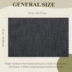 KXN Placemats Set of 8, Dual-Layer Thickened Faux Linen Table Mats, Heat Resistant & Wrinkle-Free, Machine Washable Cloth Place Mats for Kitchen Dining Indoor Outdoor (Dark Grey)