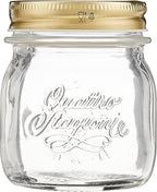 Bormioli Rocco Quattro Stagioni Clear Airtight Mason Jar, 8.5 Oz. Made from Food Safe Durable Glass, Made in Italy.