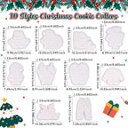 Flycalf Christmas Cookie Cutters Pajamas Set of 4 with Plunger Stamps Holiday PLA Baking Accessories Cutter Molds Gifts Decorative Party 3.5" Kitchen Cake Supplies