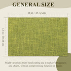 KXN Placemats Set of 8, Dual-Layer Thickened Faux Linen Table Mats, Heat Resistant & Wrinkle-Free, Machine Washable Cloth Place Mats for Kitchen Dining Indoor Outdoor (Green)